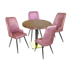 Karanfil Gold Werzalit Yuvarlak - Çırağan Gold Masa Takımı Q90 - Antik DarkPembe Karanfil Gold Werzalit Yuvarlak - Çırağan Gold Masa Takımı Q90 - Antik DarkPembe