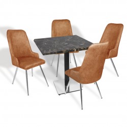 Karanfil Werzalit Kare - Çırağan Masa Takımı (80X80) - (Teramo - Kiremit) Karanfil Werzalit Kare - Çırağan Masa Takımı (80X80) - (Teramo - Kiremit)