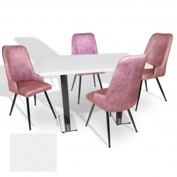 Karanfil Werzalit - Çırağan Masa Takımı (70x120) - (Beyaz - Pembe) Karanfil Werzalit - Çırağan Masa Takımı (70x120) - (Beyaz - Pembe)