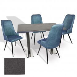 Karanfil Werzalit - Çırağan Masa Takımı (70x120) - (Grey Marble - Mavi) Karanfil Werzalit - Çırağan Masa Takımı (70x120) - (Grey Marble - Mavi)