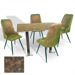 Karanfil Werzalit - Çırağan Masa Takımı (70x120) - (Karacabey Mermer - Kapiçino)