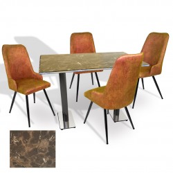 Karanfil Werzalit - Çırağan Masa Takımı (70x120) - (Karacabey Mermer - Kiremit)