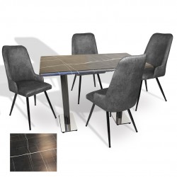 Karanfil Werzalit - Çırağan Masa Takımı (70x120) - (Palazzo - Füme)