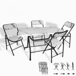 Klasik Katlanır Werzalit - Katlanır Sandalye Werzalit - Mutfak Masa Takımı - Bıanco Carrara (70X120) Klasik Katlanır Werzalit - Katlanır Sandalye Werzalit - Mutfak Masa Takımı - Bıanco Carrara (70X120)