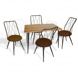 Manolya Werzalit-Royal Mutfak Masa Takımı 70x120 -  - Indiana Wood Kahve Manolya Werzalit-Royal Mutfak Masa Takımı 70x120 -  - Indiana Wood Kahve