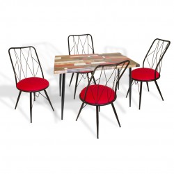 Manolya Werzalit-Royal Mutfak Masa Takımı 70x120 - Red Wood Kırmızı Manolya Werzalit-Royal Mutfak Masa Takımı 70x120 - Red Wood Kırmızı