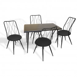 Manolya Werzalit-Royal Mutfak Masa Takımı 70x120 - Siyah Manolya Werzalit-Royal Mutfak Masa Takımı 70x120 - Siyah