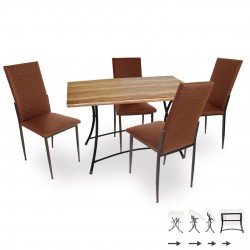 Modern Katlanır Werzalit-Gözde Mutfak Masa Takımı - Indiana Wood Kahve Modern Katlanır Werzalit-Gözde Mutfak Masa Takımı - Indiana Wood Kahve