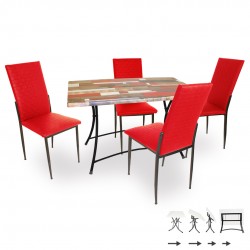 Modern Katlanır Werzalit-Gözde Mutfak Masa Takımı - Red Wood Kırmızı Modern Katlanır Werzalit-Gözde Mutfak Masa Takımı - Red Wood Kırmızı