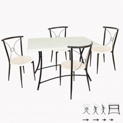 Modern Katlanır Werzalit - Tiffany Mutfak Masa Takımı - Beyaz