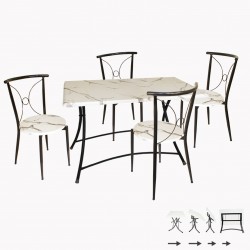 Modern Katlanır Werzalit - Tiffany Mutfak Masa Takımı - Bıanco Carrara Modern Katlanır Werzalit - Tiffany Mutfak Masa Takımı - Bıanco Carrara