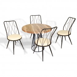 Palermo Werzalit - Royal Mutfak Masa Takımı Q80 - Indİana Wood Krem Palermo Werzalit - Royal Mutfak Masa Takımı Q80 - Indİana Wood Krem