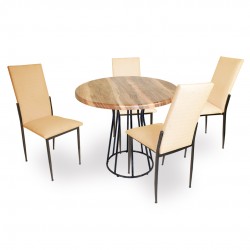 Palermo Werzalit - Gözde Mutfak Masa Takımı Q80 - Indiana Wood Kapiçino