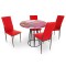 Palermo Werzalit - Gözde Mutfak Masa Takımı Q80 - Red Wood Kırmızı