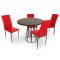 Palermo Werzalit - Gözde Mutfak Masa Takımı Q80 - Kırmızı Siyah