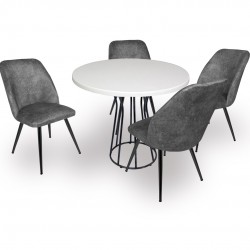 Palermo Werzalit - Nilüfer Mutfak Masa Takımı Q80 - Beyaz Füme