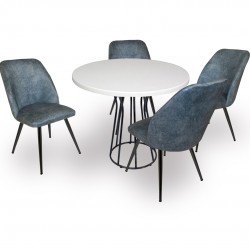 Palermo Werzalit - Nilüfer Mutfak Masa Takımı Q80 - Beyaz Mavi