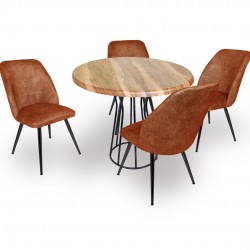 Palermo Werzalit - Nilüfer Mutfak Masa Takımı Q80 - Indiana Wood Kahve