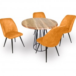 Palermo Werzalit - Nilüfer Mutfak Masa Takımı Q80 - Indiana Wood Sarı