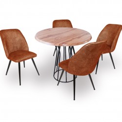 Palermo Werzalit - Nilüfer Mutfak Masa Takımı Q80 - Pony Kahve