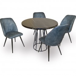 Palermo Werzalit - Nilüfer Mutfak Masa Takımı Q80 - Royal Mermer Mavi