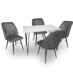 Premıum - Nilüfer Mutfak Masa Takımı - Füme