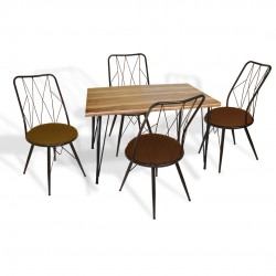 Premıum - Royal Mutfak Masa Takımı - Indiana Wood Kahve Premıum - Royal Mutfak Masa Takımı - Indiana Wood Kahve