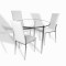 Venedik Cam - Gözde Midi Masa Takımı -Beyaz Deri