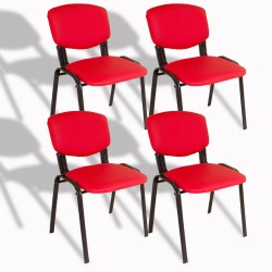 Form Ofis ve Toplantı Sandalyesi (4 Adet) - Kırmızı Form Ofis ve Toplantı Sandalyesi (4 Adet) - Kırmızı