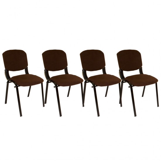 Form Ofis ve Toplantı Sandalyesi (Kumaş) (4 Adet) - Kahve