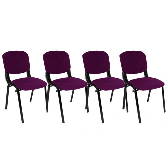 Form Ofis ve Toplantı Sandalyesi (Kumaş) (4 Adet) - Mor