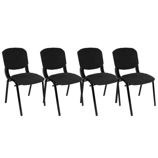 Form Ofis ve Toplantı Sandalyesi (Kumaş) (4 Adet) - Siyah