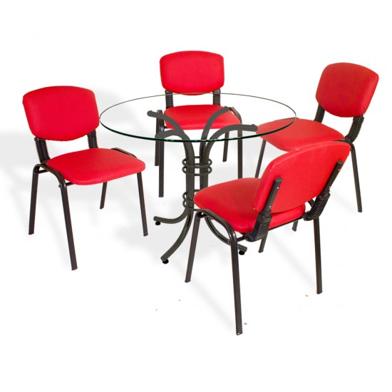 Buket - Form Ofis Toplantı Masa Takımı - Kırmızı