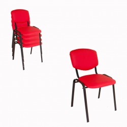 Form Üst Üste Konan Mutfak ve Balkon Sandalyesi (4 Adet) - Kırmızı Form Üst Üste Konan Mutfak ve Balkon Sandalyesi (4 Adet) - Kırmızı