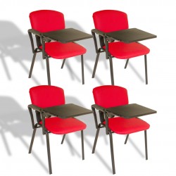 Form Hareketli Kollu Konferans Sandalyesi - Kırmızı (4 Adet)