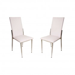 Gözde Sandalye (Deri) (2 Adet ) - Beyaz