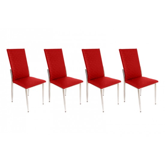 Gözde Sandalye (Deri) (4 Adet ) - Kırmızı