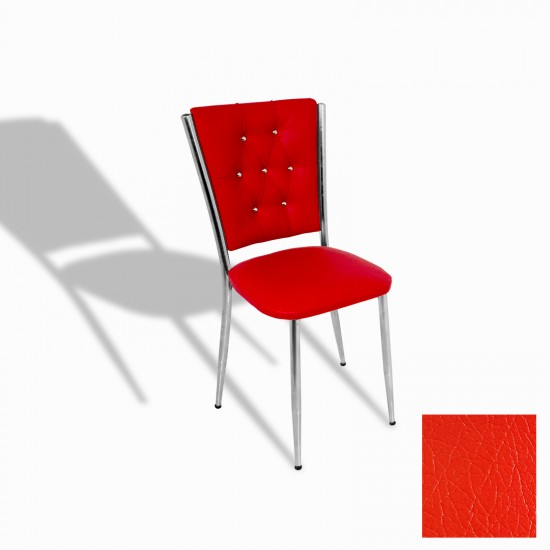 Kapitoneli Sandalye ESB (Deri) - Kırmızı Kapitoneli Sandalye ESB (Deri) - Kırmızı