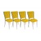 Kapitoneli Sandalye (Kumaş) (4 Adet) - Sarı