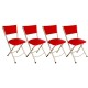 Katlanır Sandalye - Kırmızı (4 Adet Fiyatıdır)