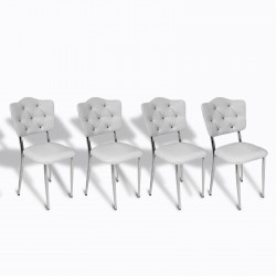 Klas Sandalye ESB  - Tello Deri Beyaz (4 Adet)