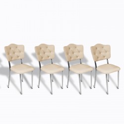 Klas Sandalye ESB  - Tello Deri Krem (4 Adet)