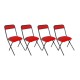 Katlanır Sandalye Klasik - Kırmızı (4 Adet Fiyatıdır)