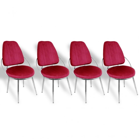 Aras Sandalye  - Kırmızı Kadife (4 Adet Fiyatıdır)