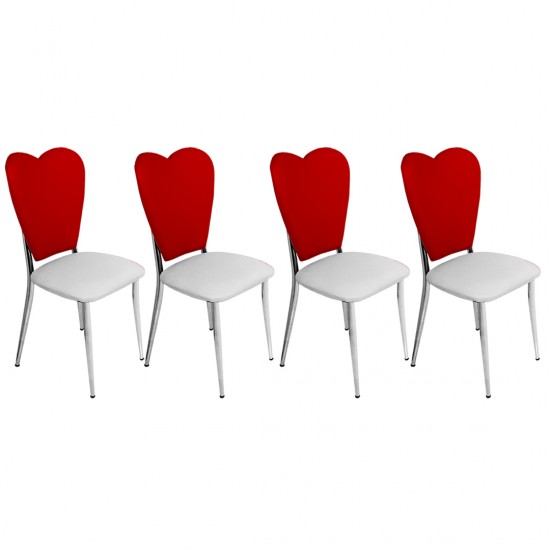 Aşk-ı Derun Sandalye (4adet) - Kırmızı Beyaz