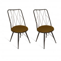 Royal Tel Sandalye (Elektrostatik Boya) 2 Adet - Kahve Royal Tel Sandalye (Elektrostatik Boya) 2 Adet - Kahve