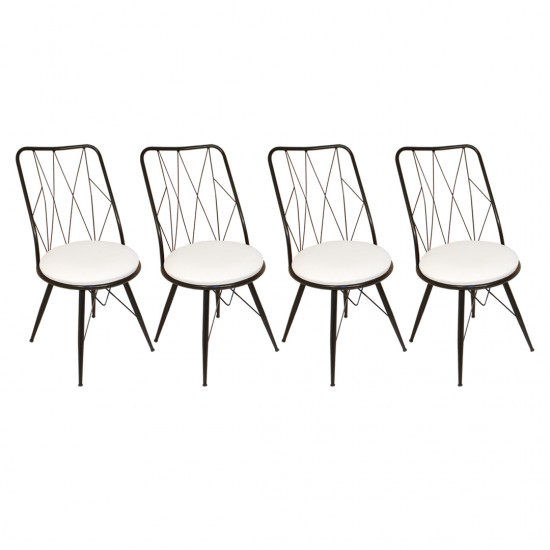 Royal Tel Sandalye (Elektrostatik Boya) (4 Adet Fiyatıdır) - Beyaz