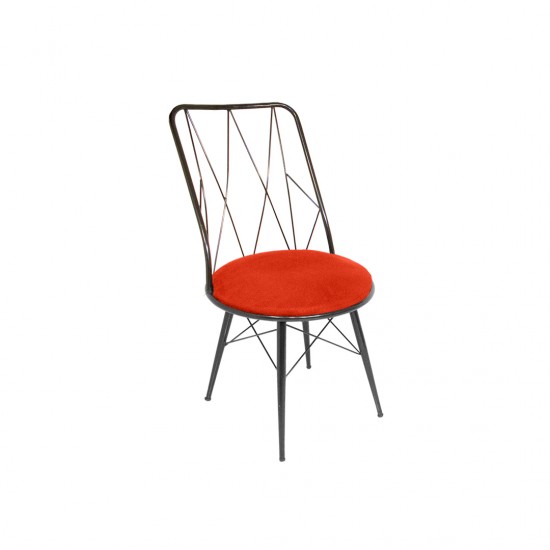 Royal Tel Sandalye (Kumaş) (Elektrostatik Boya) - Kırmızı