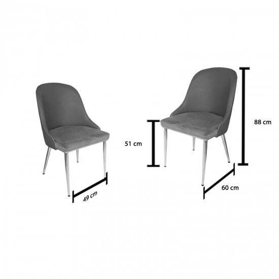 Seçkin Berjer Sandalye (Kromnikel) - Mor