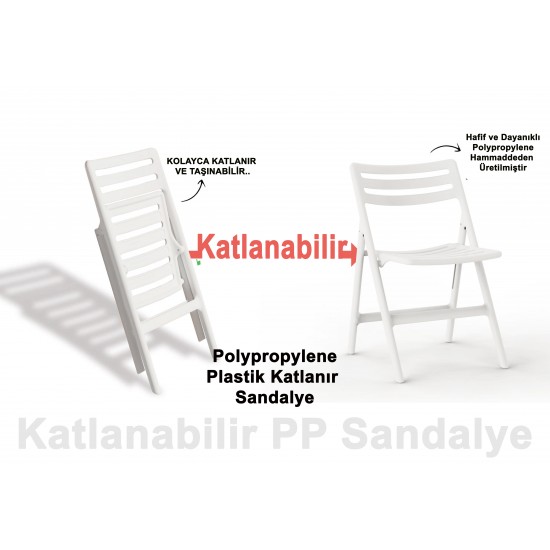 Polipropilen Katlanır Sandalye - Siyah